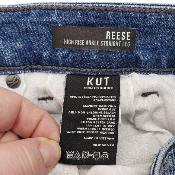 Kut From The Kloth Jeans Womens 16 Reese High Rise Ankle Straight Distressed - Picture 6 of 12